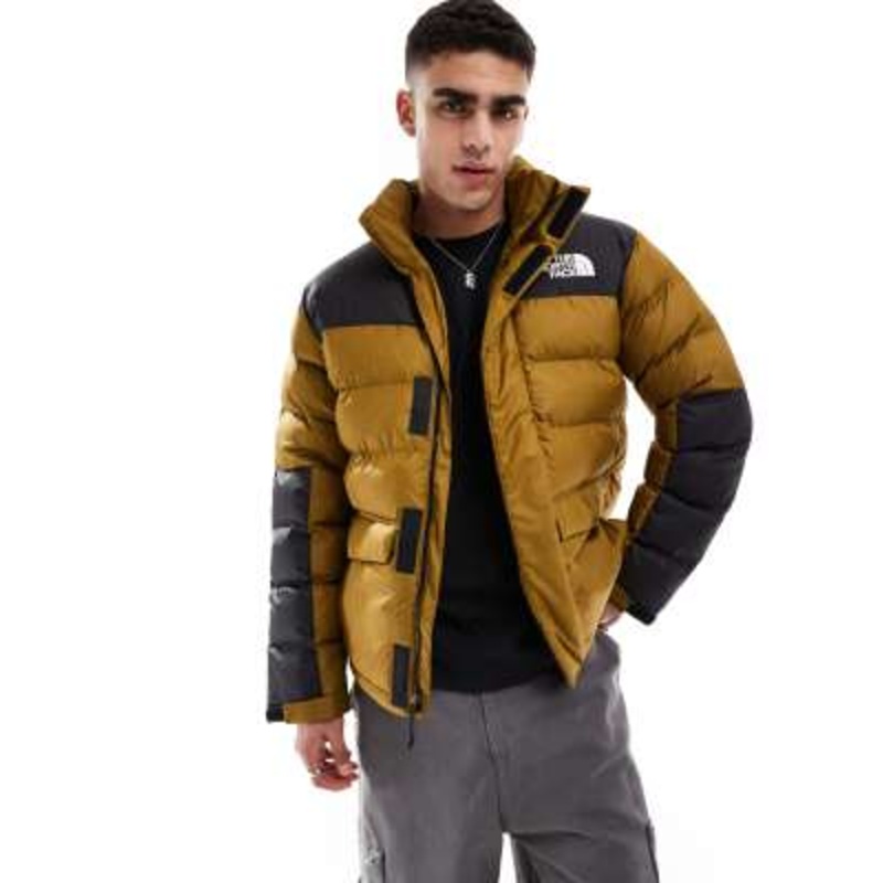 The North Face Limbara insulated hooded jacket in moss green and black