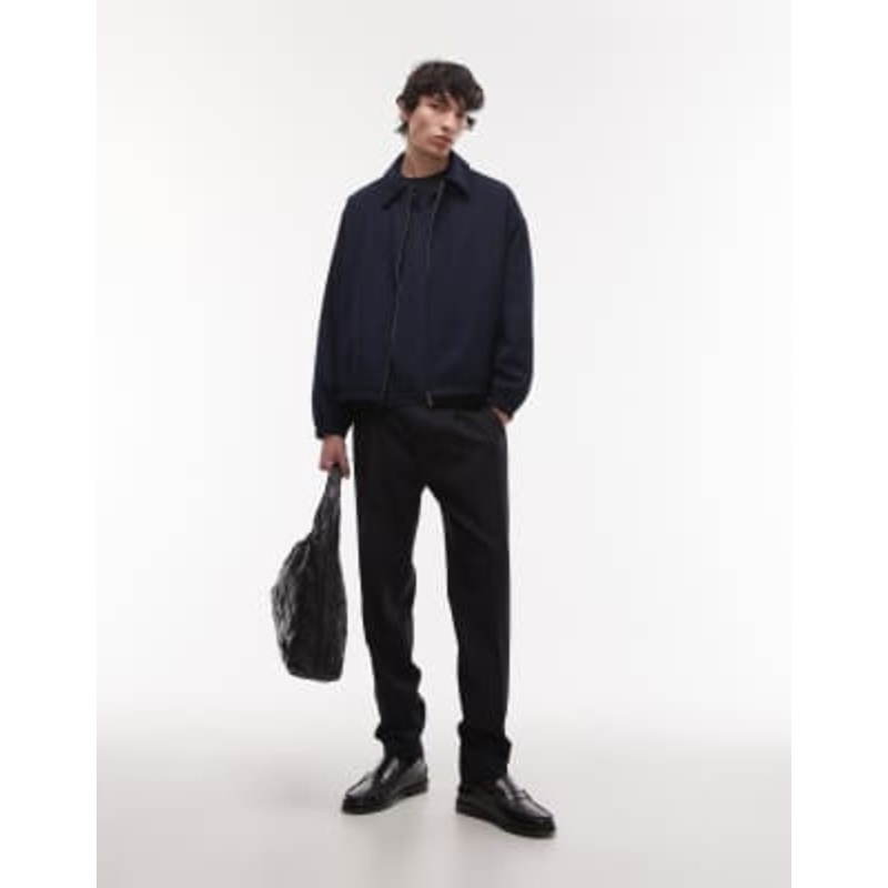 Topman harrington jacket in navy