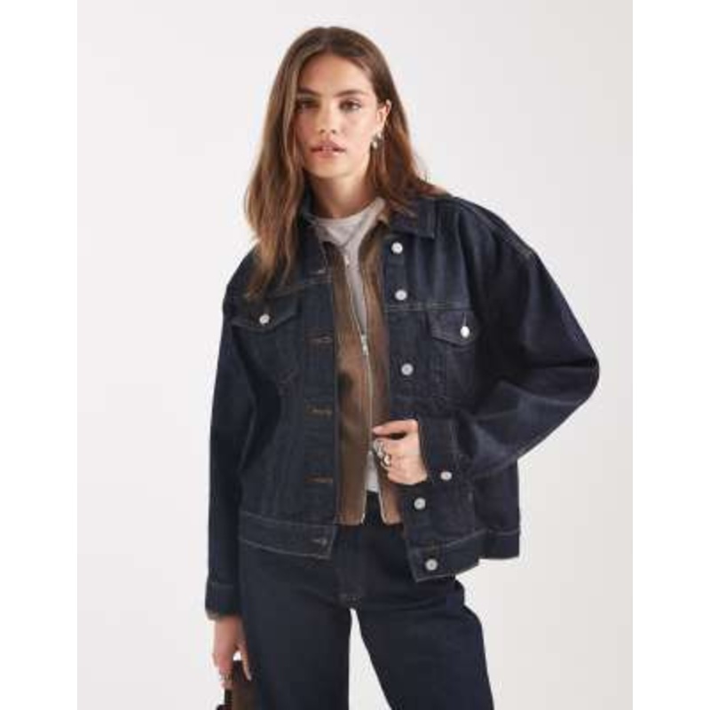 Vero Moda oversized denim jacket in dark blue