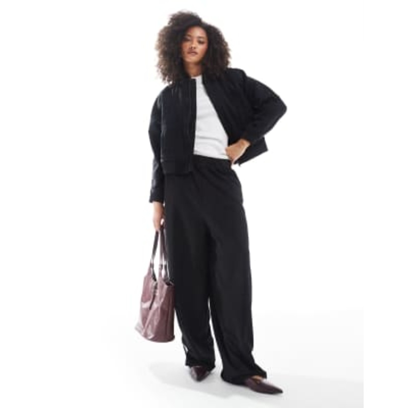 DTT Jaz denim bomber jacket in black