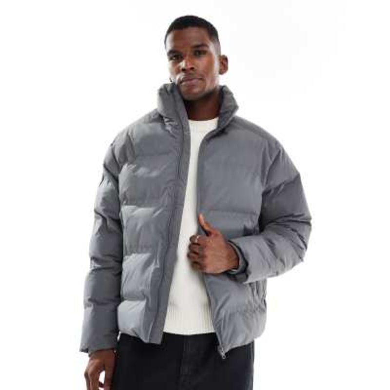 Jack & Jones thick puffer jacket in gray