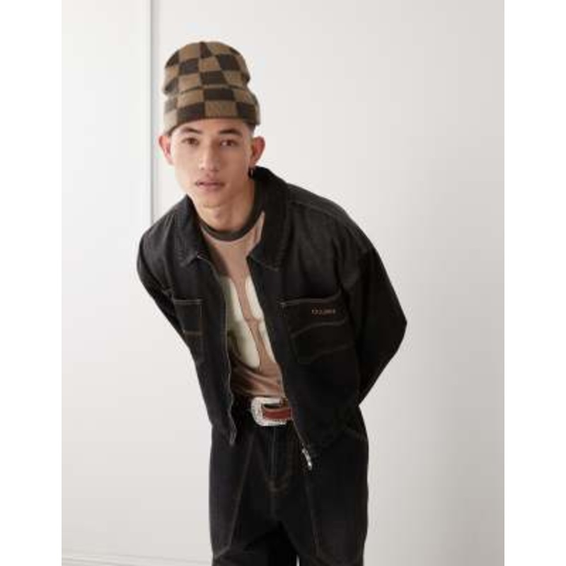 COLLUSION zip up denim jacket in black – part of a set