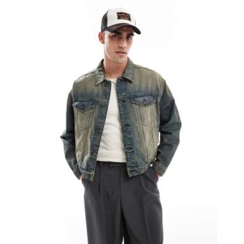 Cotton On grunge denim jacket in Y2K washed blue