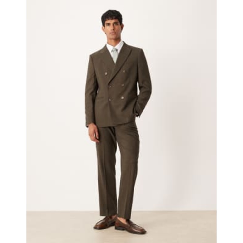 DESIGN regular suit jacket in brown glen check