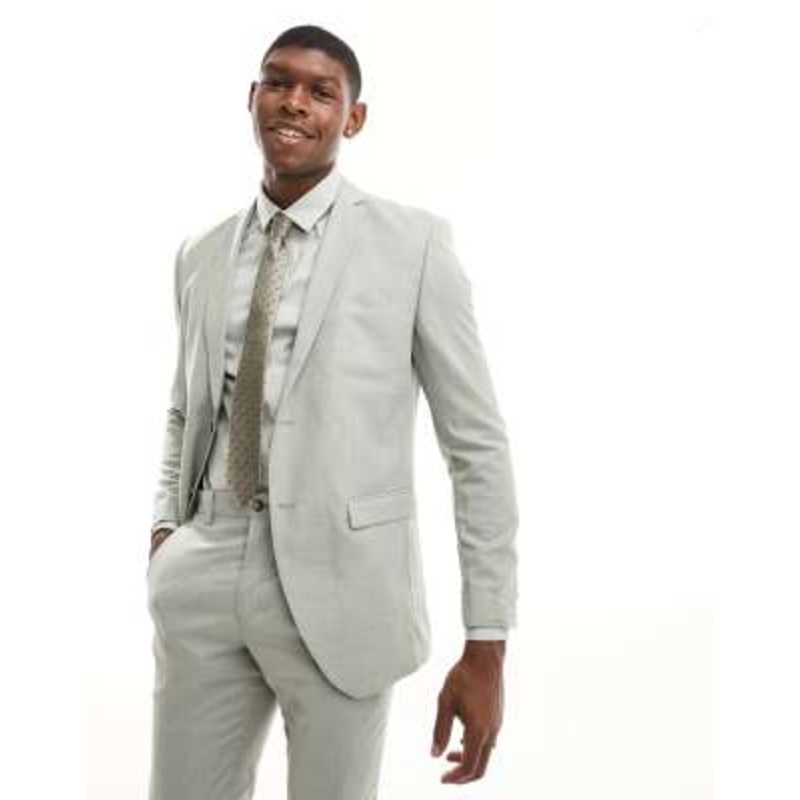 Jack & Jones Premium slim fit suit jacket in pale green