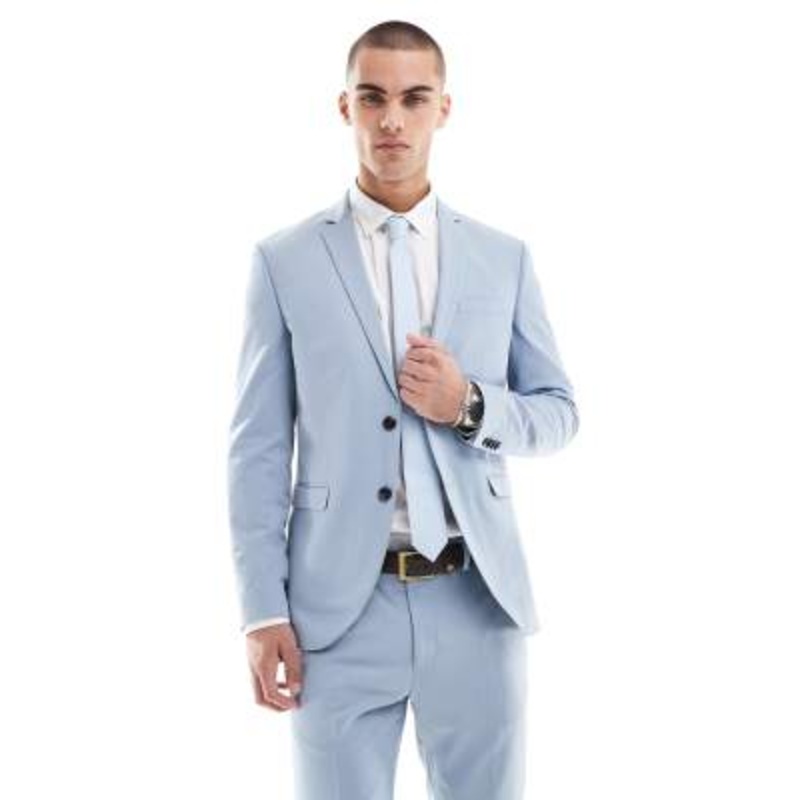 Jack & Jones slim fit suit jacket in light blue