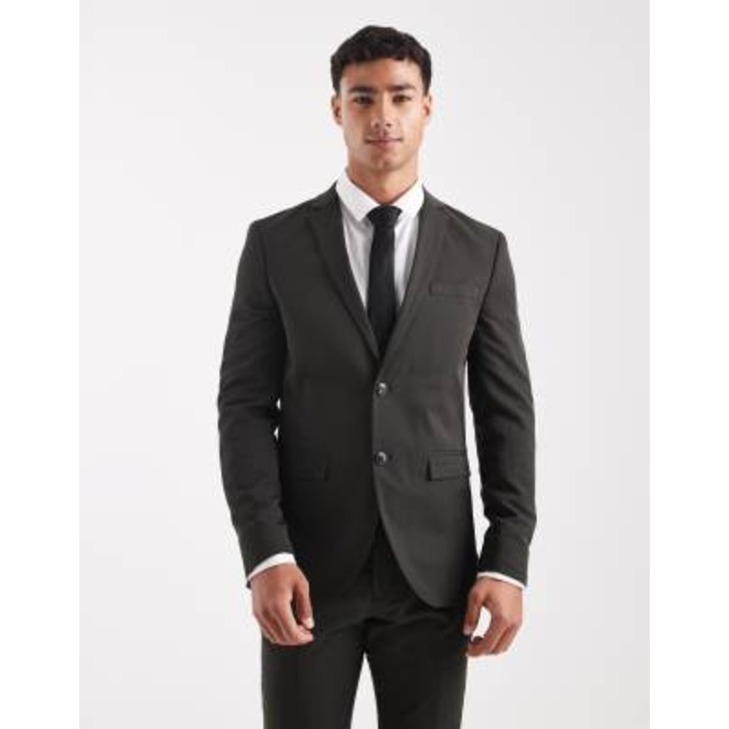 Jack & Jones super slim suit jacket in dark green