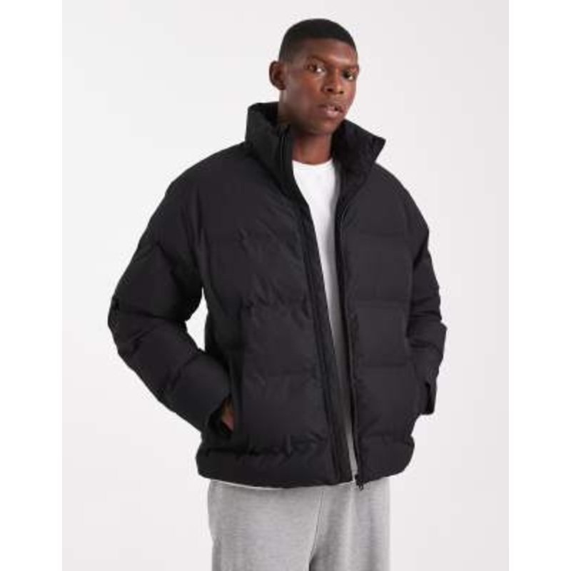 Jack & Jones thick puffer jacket in black