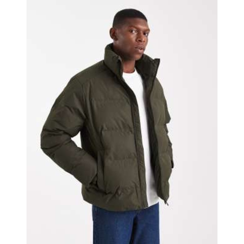 Jack & Jones thick puffer jacket in green