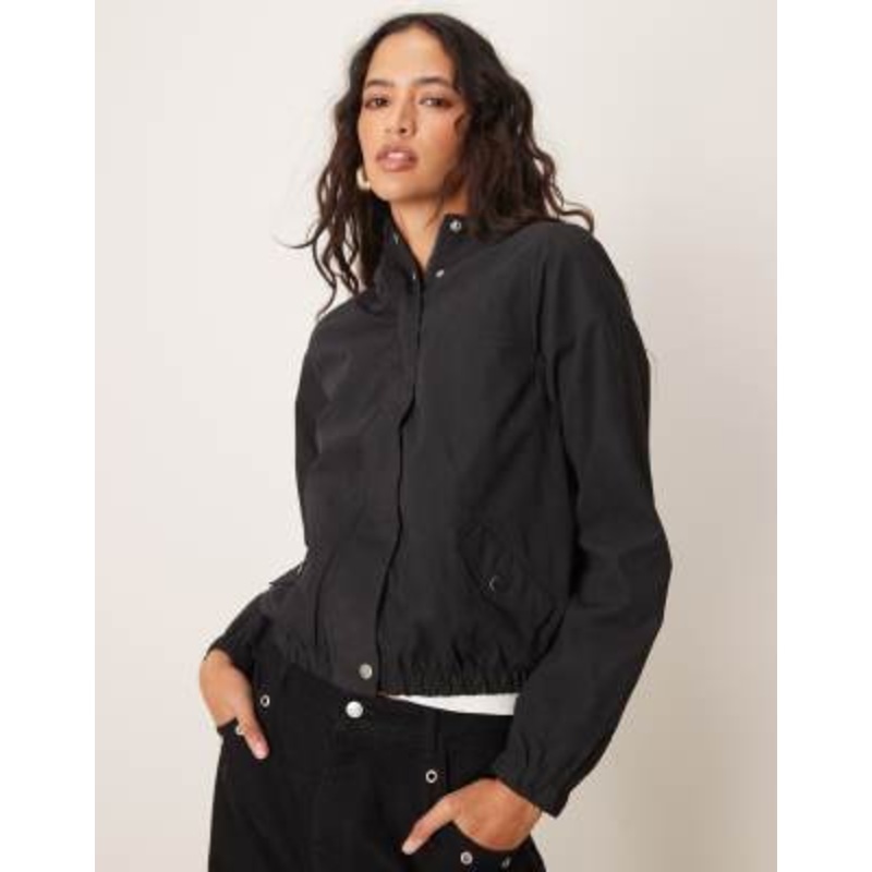 JDY hooded jacket in black