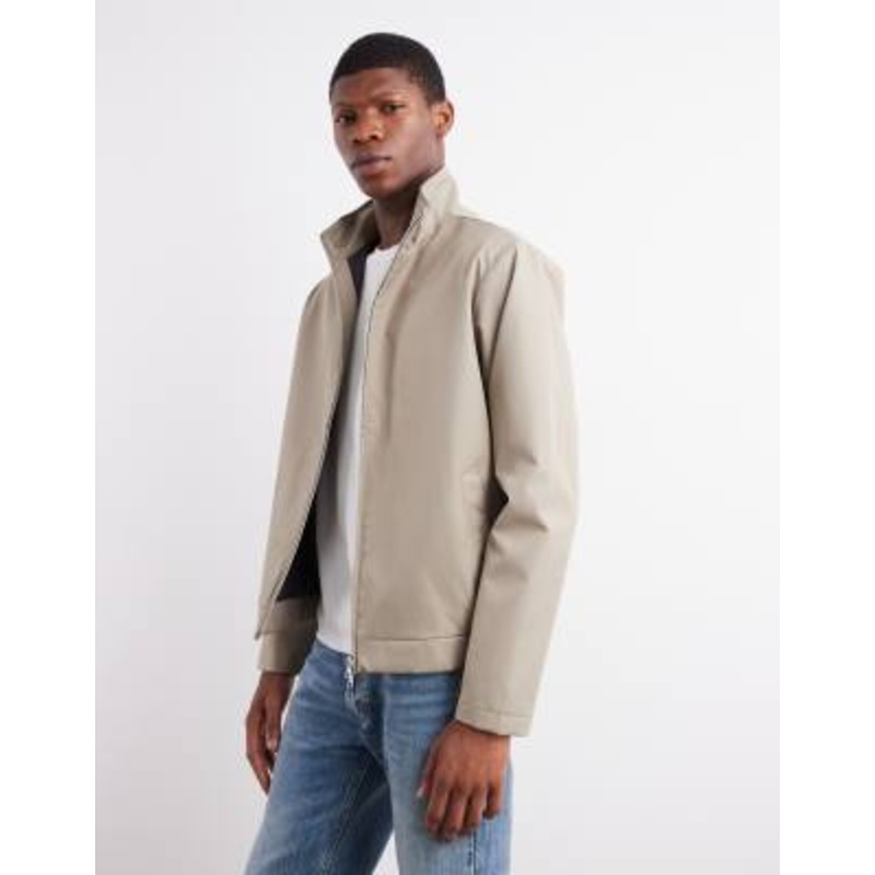 JJ Rebel harrington jacket with double zip in beige