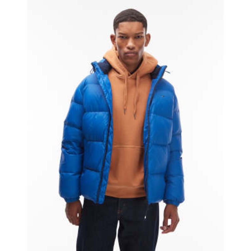 Tommy Jeans essential down puffer jacket in blue