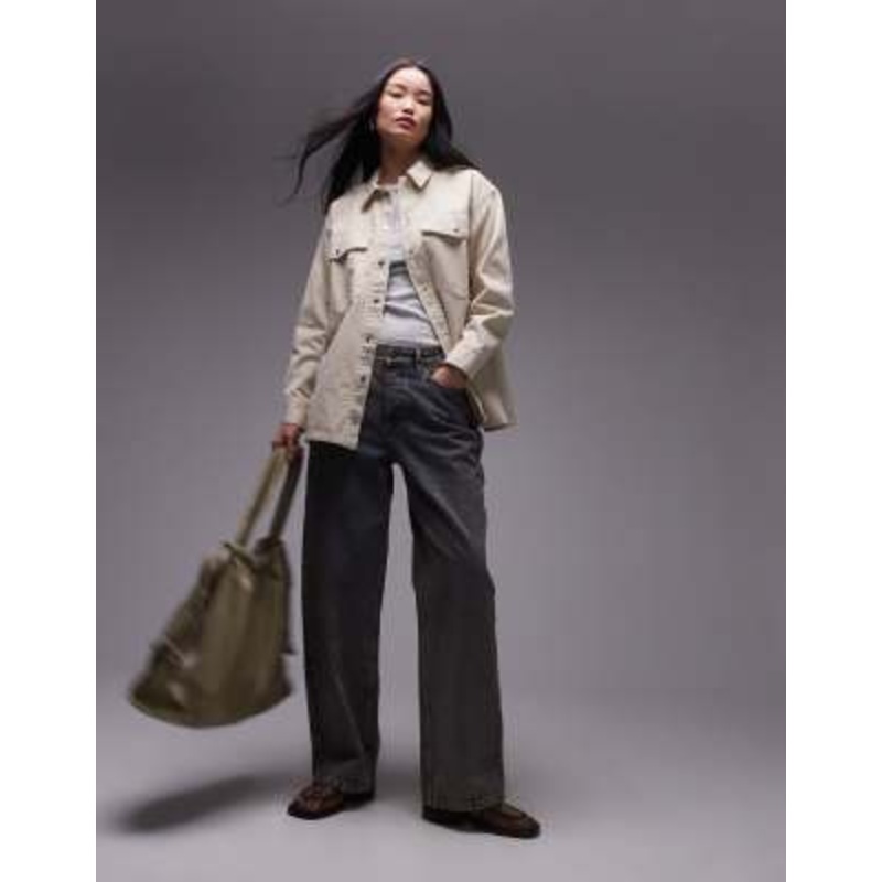 Topshop cotton jacket in buttermilk