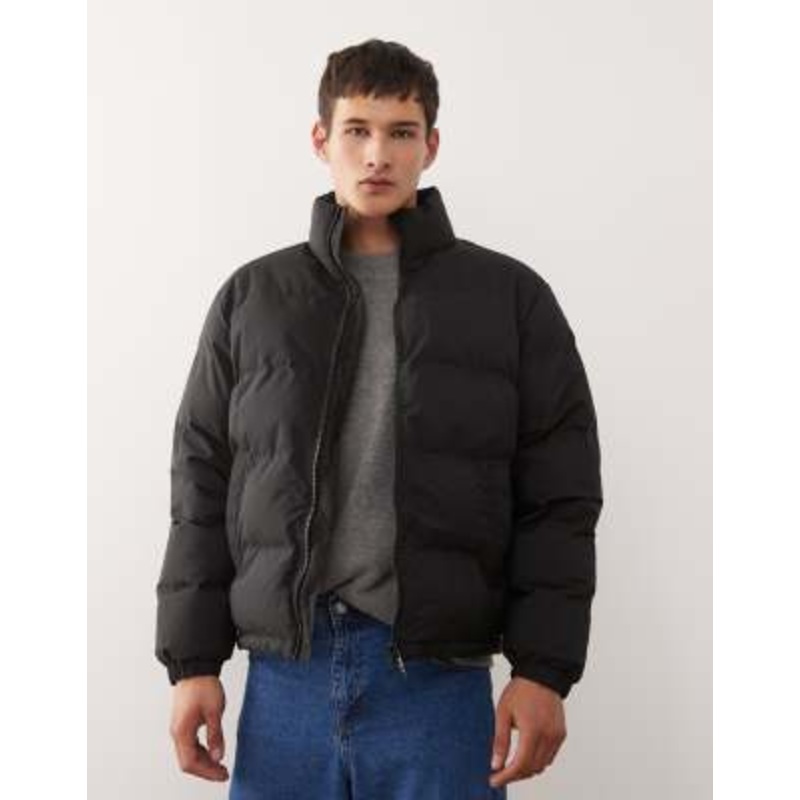 Weekday Cole puffer jacket in black