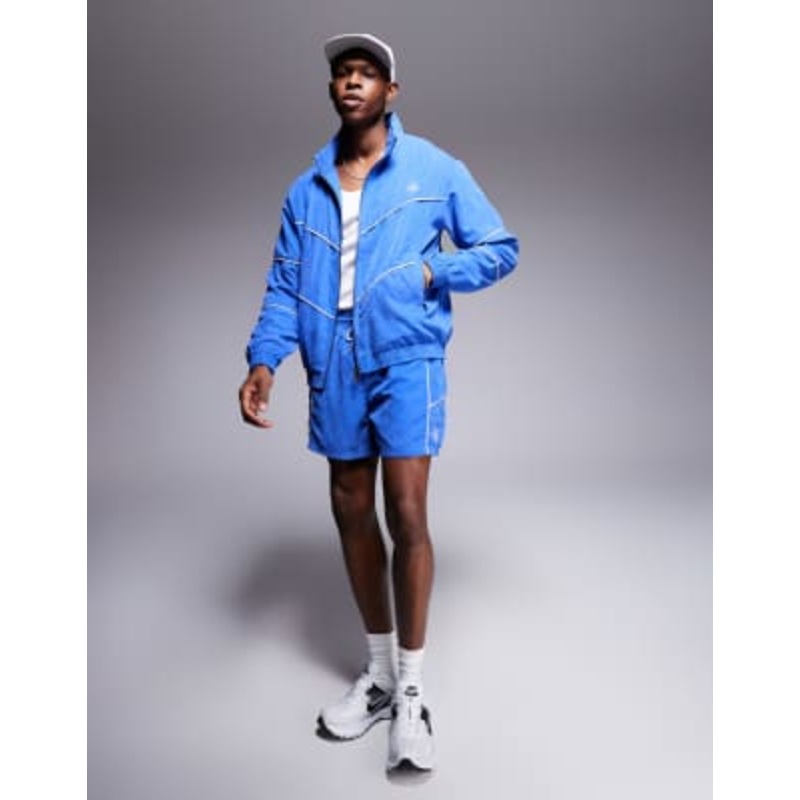 Alma De Ace logo track jacket and shorts set in blue