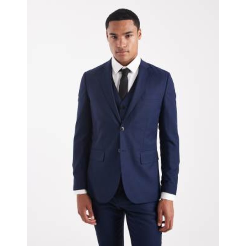 Jack & Jones super slim suit jacket in dark navy