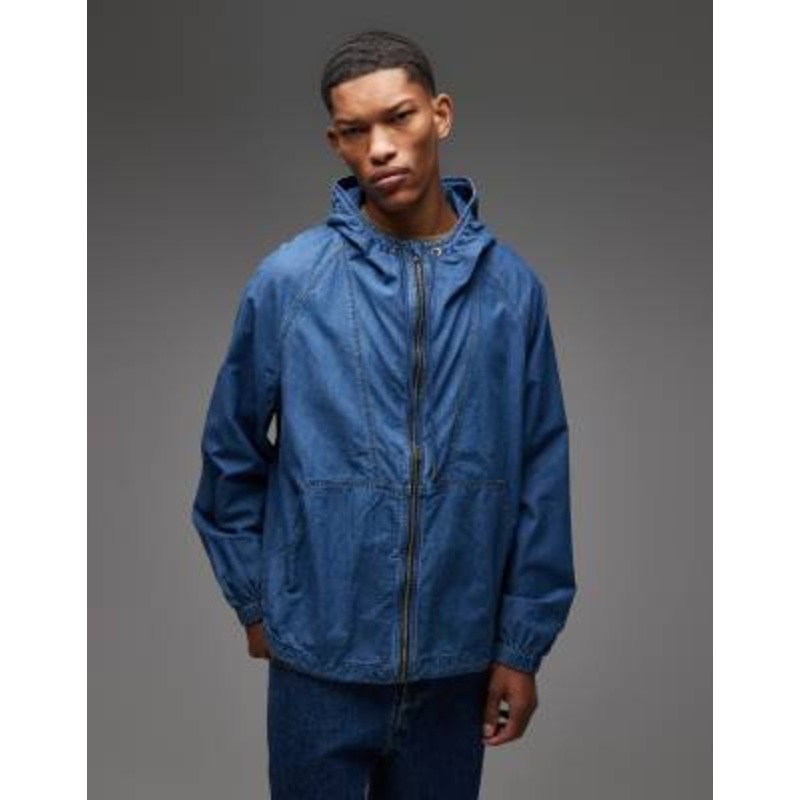 Tommy Jeans ripstop zip up jacket in dark blue