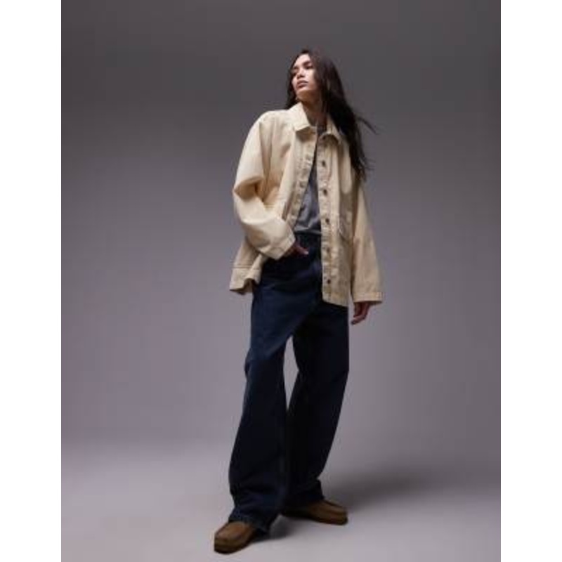 Topshop cord jacket in ecru