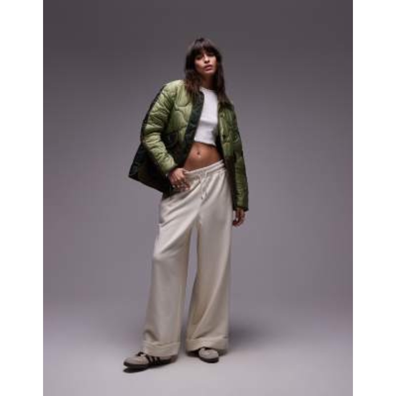 Topshop patchwork quilted liner jacket in multi