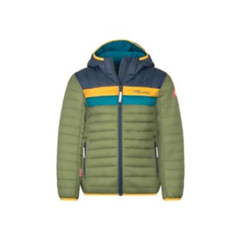 TROLLKIDS KIDS EIKEFJORD JACKET UNISEX – Winterjacke – moss/mystic blue/yellow/grn