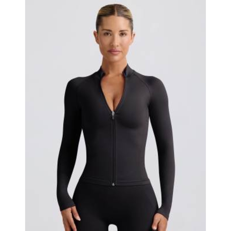 Bo + Tee define luxe zip up jacket in black – part of a set