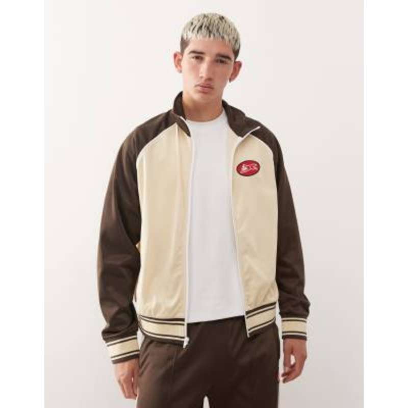 ICECREAM running dog zip up track jacket in beige and brown – part of a set