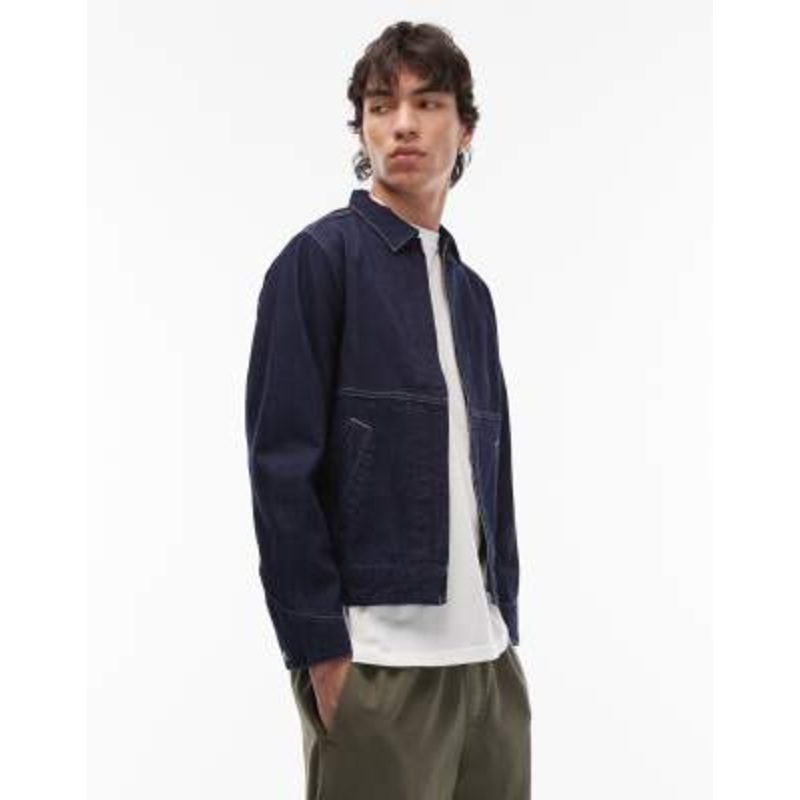 Gramicci Japanese slub denim trucker jacket in indigo blue