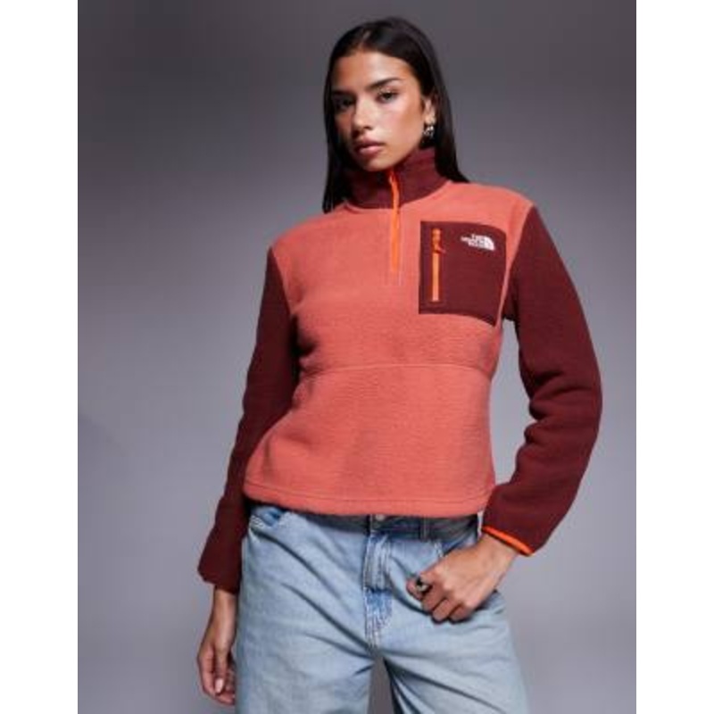 The North Face Yumiori Half Zip jacket in red