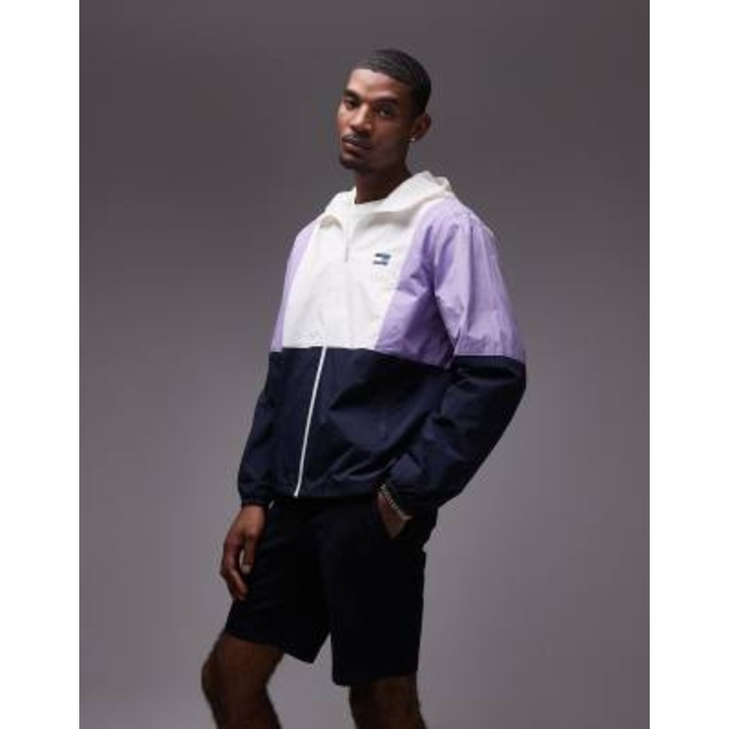 Tommy Jeans chicago windbreaker jacket in navy and lilac