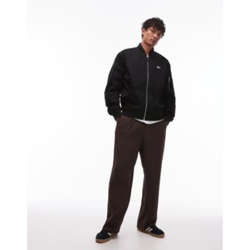 Tommy Jeans cotton bomber jacket in black