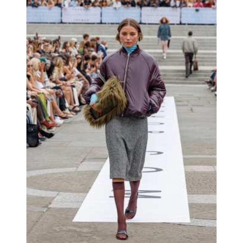 Topshop high shine padded bomber jacket in eggplant