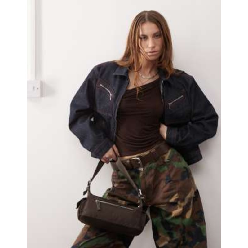 COLLUSION relaxed denim jacket with contrast stitch in rinse wash – part of a set