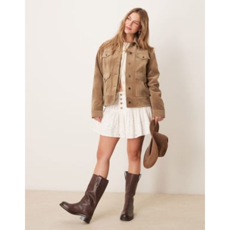 Free People Night Ranch faux suede jacket in antique bronze