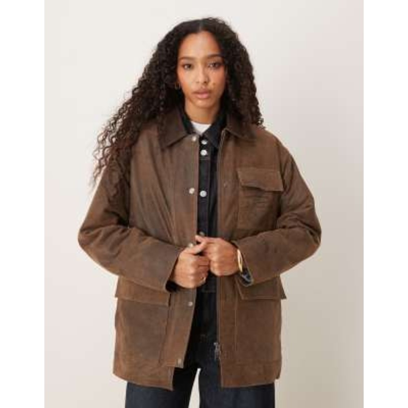 JJXX suede barn jacket in brown