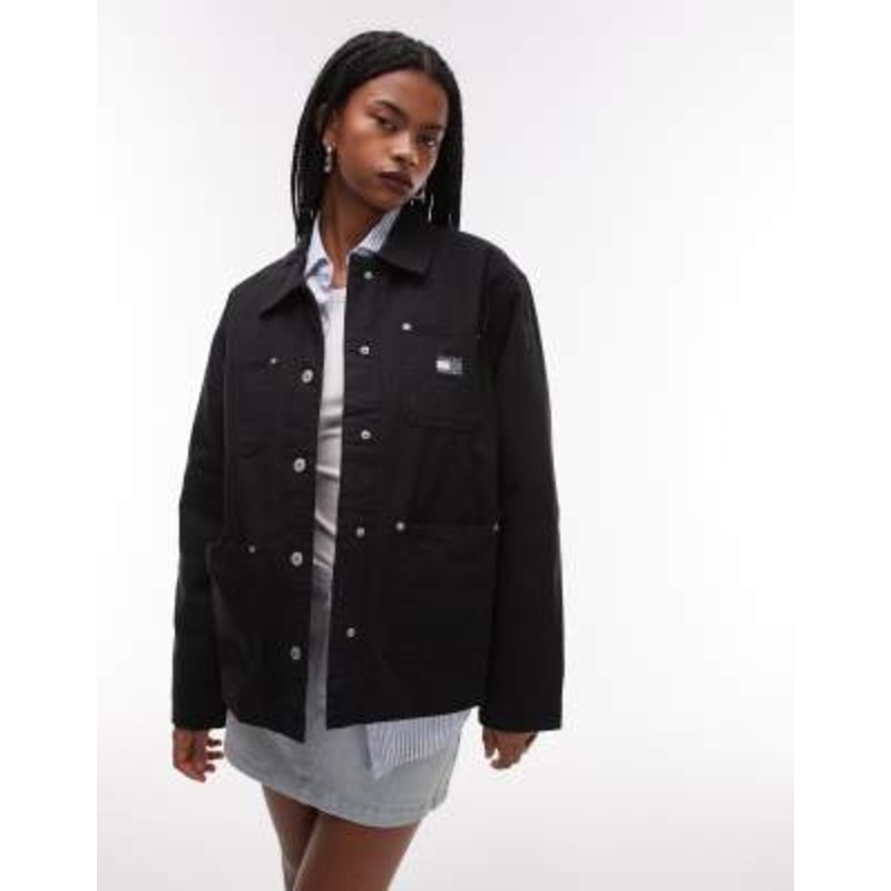 Tommy Jeans chore jacket in black