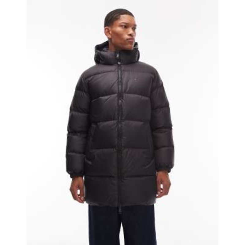 Tommy Jeans essential long puffer jacket in black