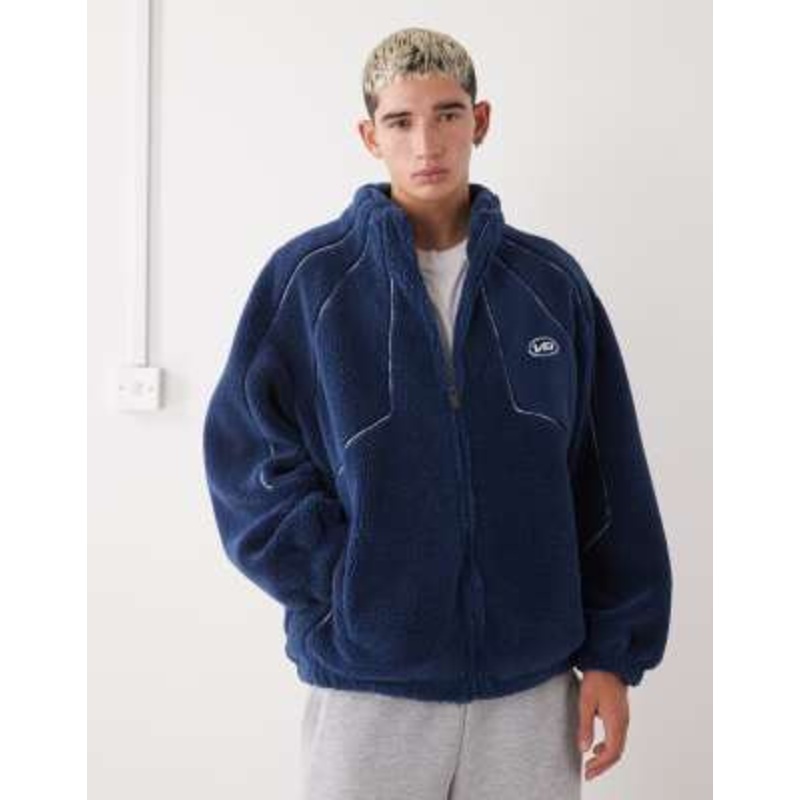 Vertere Berlin Nite Polar zip through fleece jacket in navy