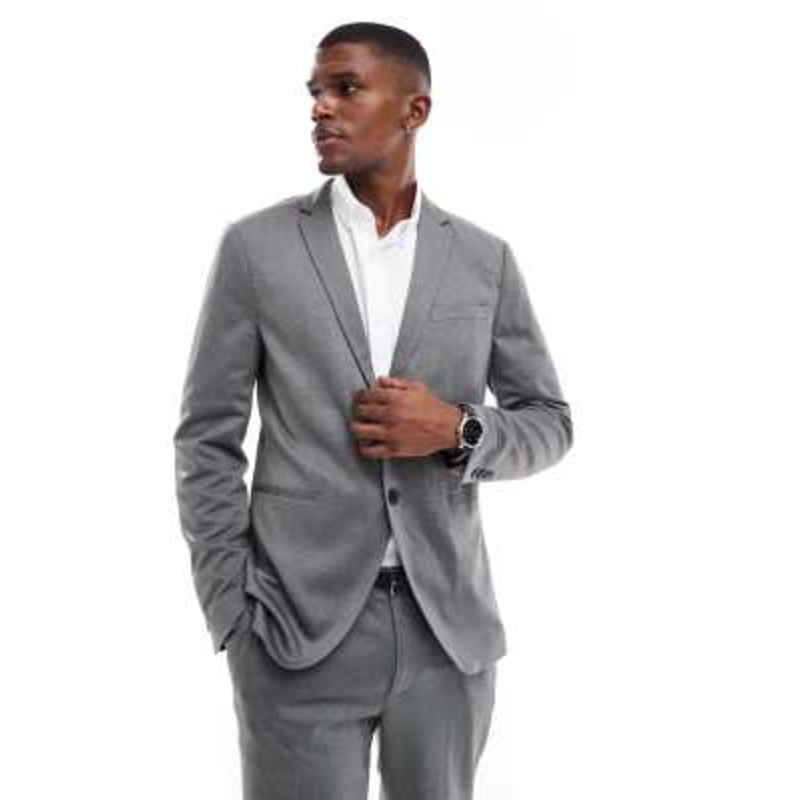 Jack & Jones slim fit jersey suit jacket in gray