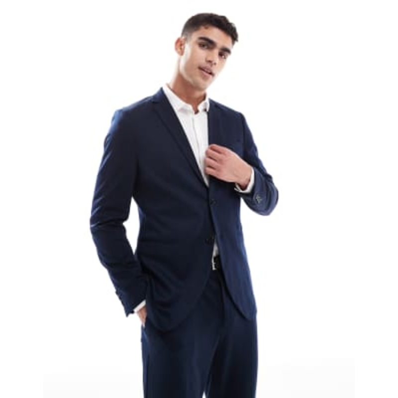Jack & Jones slim fit jersey suit jacket in navy