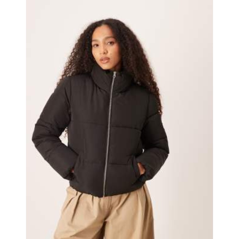 JDY padded jacket in black