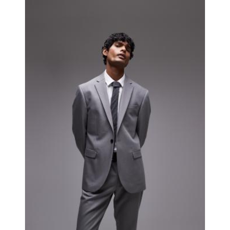 Topman slim suit jacket in grey