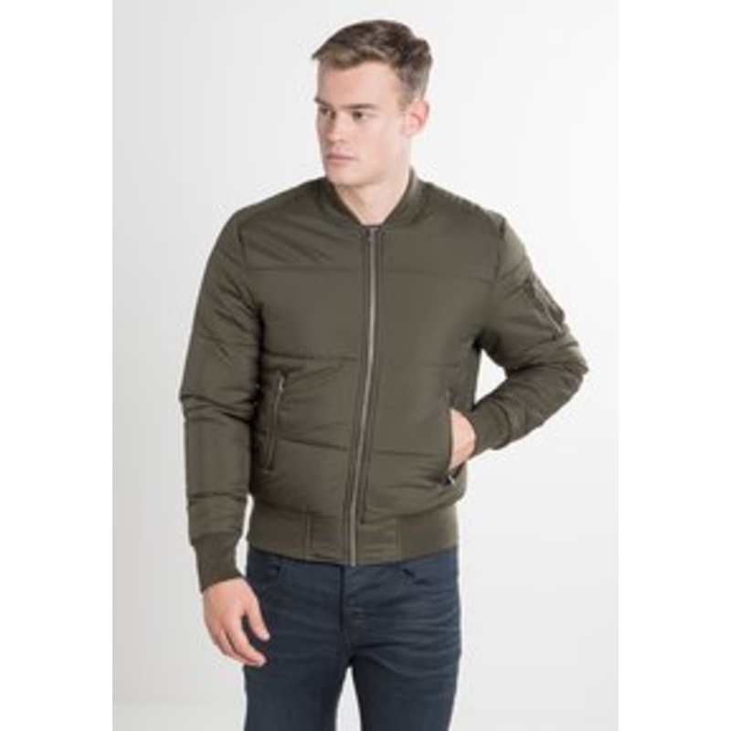 Urban Classics BASIC QUILT BOMBER JACKET – Bomberjacke – olive/oliv