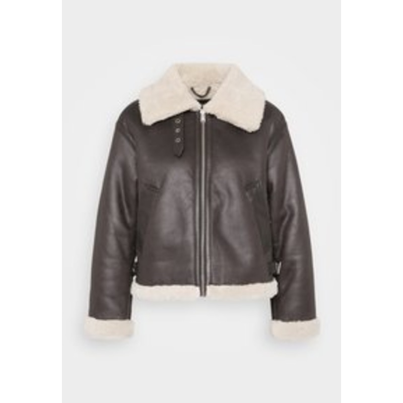 Vero Moda Petite VMVIRGINIA JACKET  – Kunstlederjacke – chocolate torte/oatmeal/braun