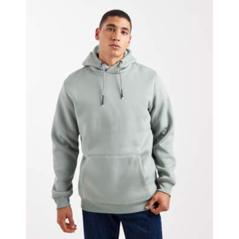 Brave Soul hoodie with contrast drawstring in sage green