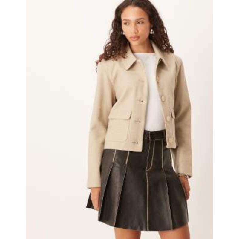 JDY short dressy jacket in beige