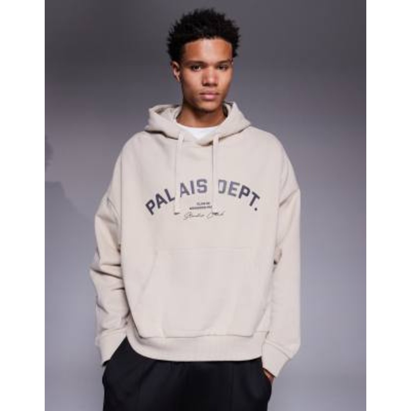 River Island ‘Palais Dept’ graphic hoodie in ecru