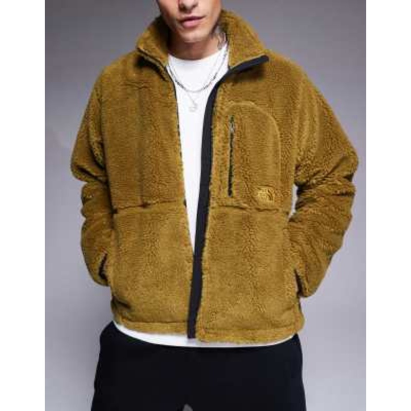 The North Face M66 extreme pile fleece zip up jacket in moss green