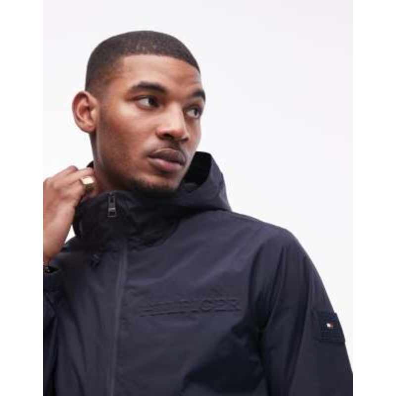 Tommy Hilfiger hooded rain jacket in navy