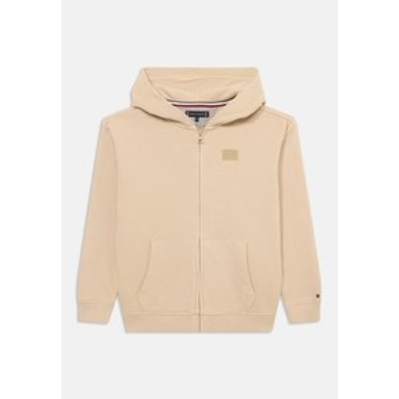 Tommy Hilfiger TONAL FLAG ZIP HOODIE UNISEX – Sweatjacke – gentle gold/sand