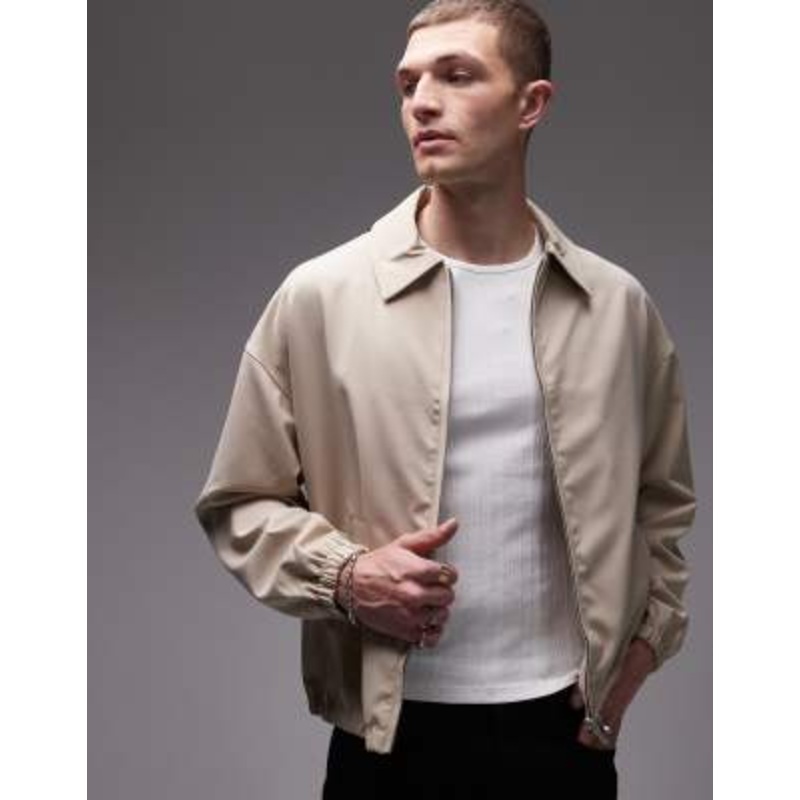 Topman harrington jacket in stone
